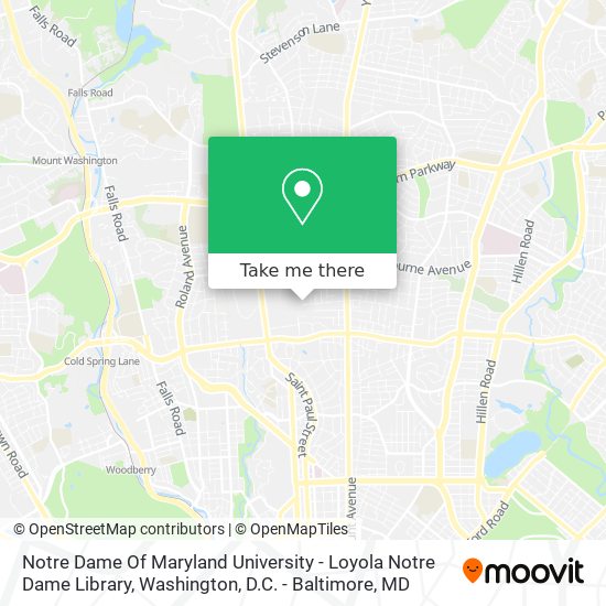 Mapa de Notre Dame Of Maryland University - Loyola Notre Dame Library