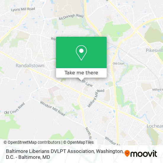 Baltimore Liberians DVLPT Association map