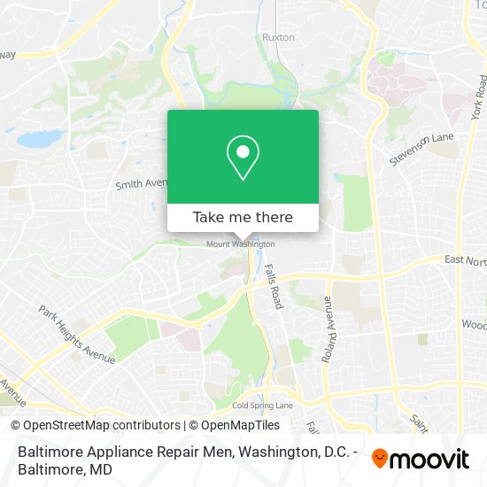 Baltimore Appliance Repair Men map