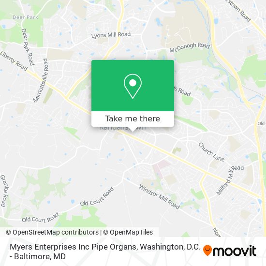Mapa de Myers Enterprises Inc Pipe Organs
