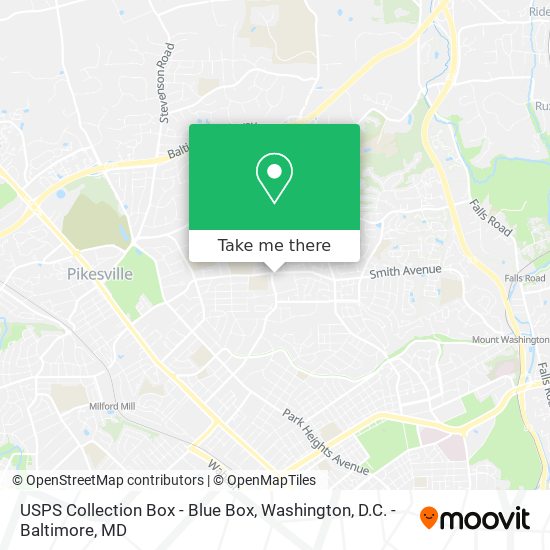 Mapa de USPS Collection Box - Blue Box