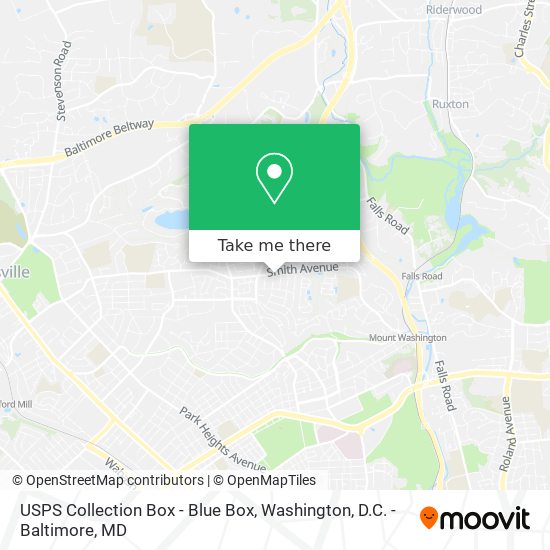 Mapa de USPS Collection Box - Blue Box