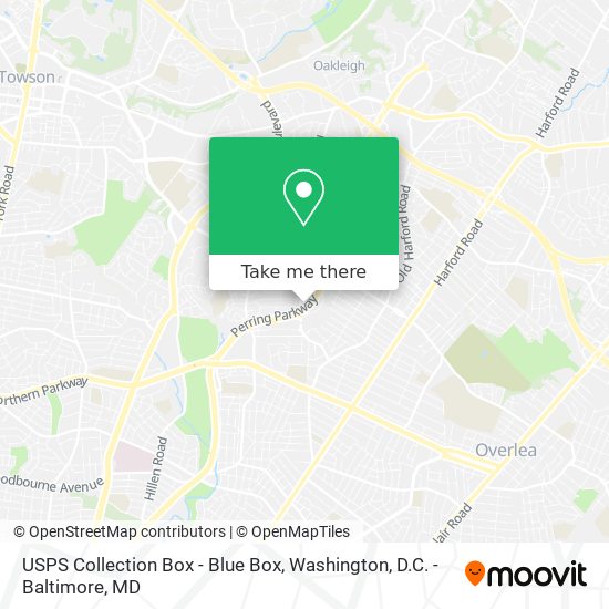 Mapa de USPS Collection Box - Blue Box