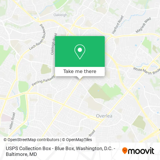 USPS Collection Box - Blue Box map