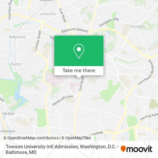 Mapa de Towson University Intl Admission