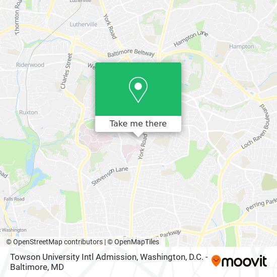 Towson University Intl Admission map