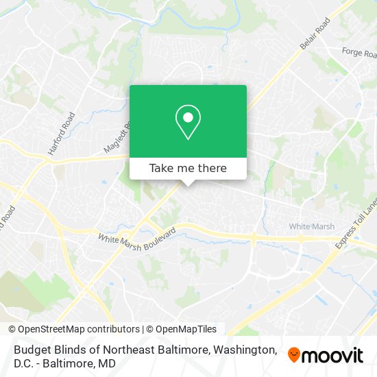 Budget Blinds of Northeast Baltimore map