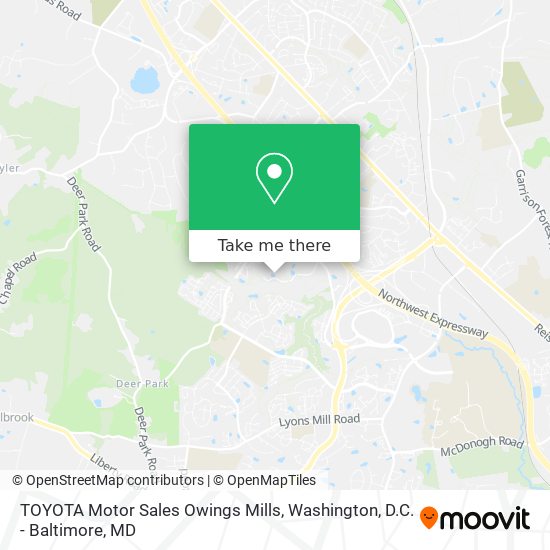 TOYOTA Motor Sales Owings Mills map