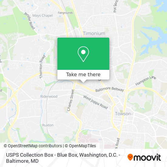 USPS Collection Box - Blue Box map