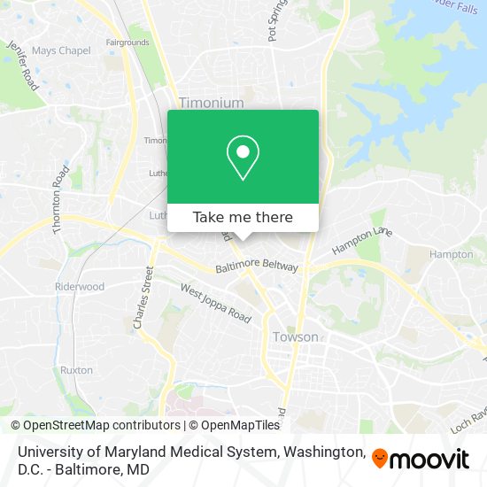 Mapa de University of Maryland Medical System