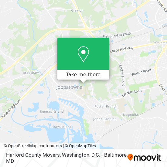 Mapa de Harford County Movers