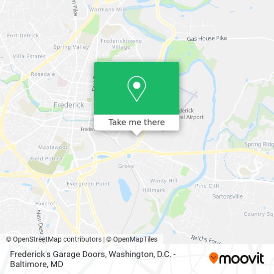 Frederick's Garage Doors map