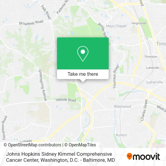 Mapa de Johns Hopkins Sidney Kimmel Comprehensive Cancer Center