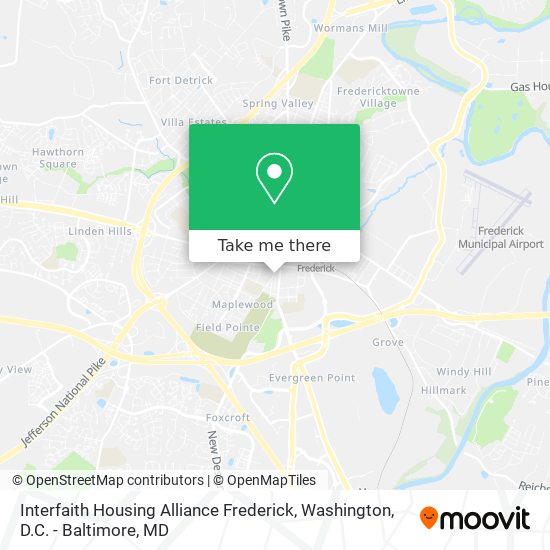 Mapa de Interfaith Housing Alliance Frederick