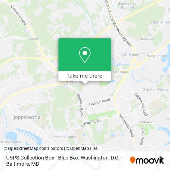 Mapa de USPS Collection Box - Blue Box