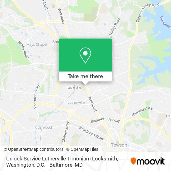 Mapa de Unlock Service Lutherville Timonium Locksmith