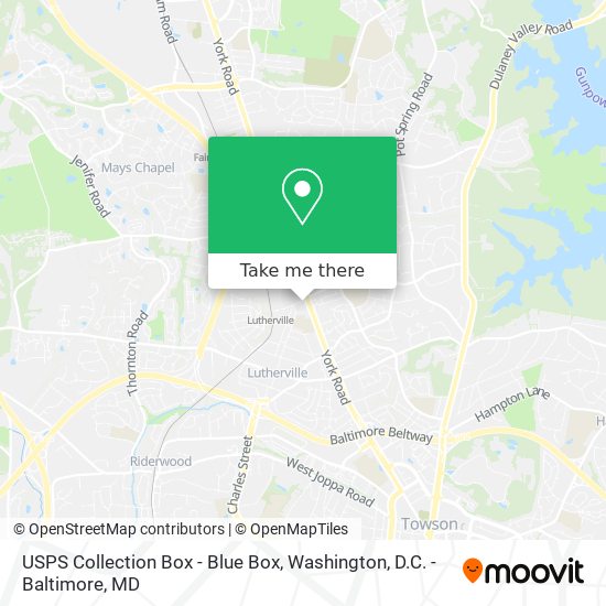 Mapa de USPS Collection Box - Blue Box