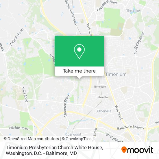 Timonium Presbyterian Church White House map