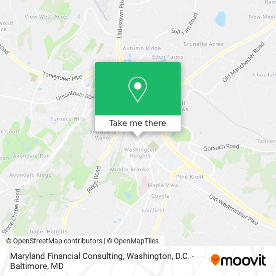 Mapa de Maryland Financial Consulting