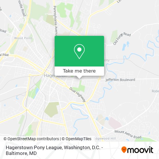 Mapa de Hagerstown Pony League