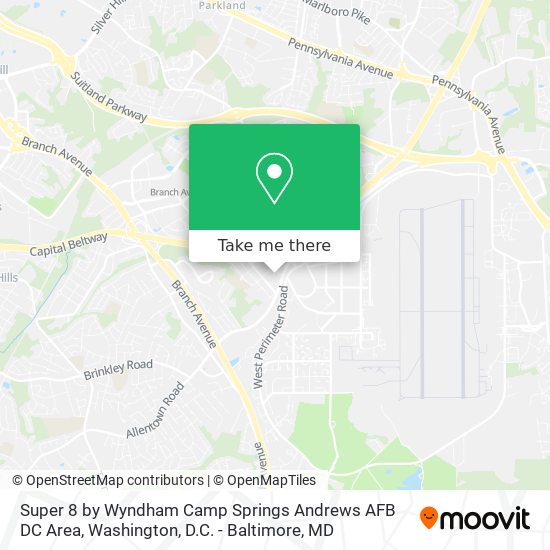 Mapa de Super 8 by Wyndham Camp Springs Andrews AFB DC Area