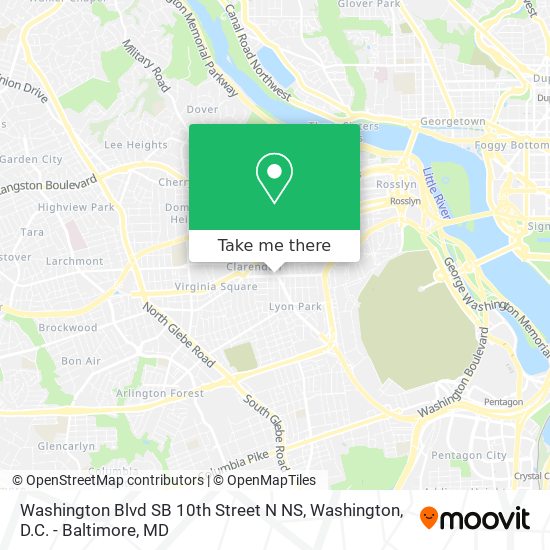 Mapa de Washington Blvd SB 10th Street N NS
