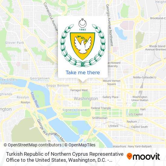 Mapa de Turkish Republic of Northern Cyprus Representative Office to the United States