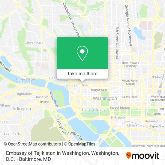 Embassy of Tajikistan in Washington map