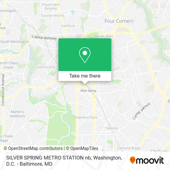 SILVER SPRING METRO STATION nb map