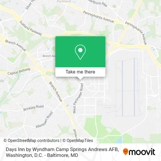 Days Inn by Wyndham Camp Springs Andrews AFB map
