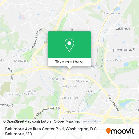 Mapa de Baltimore Ave Ikea Center Blvd