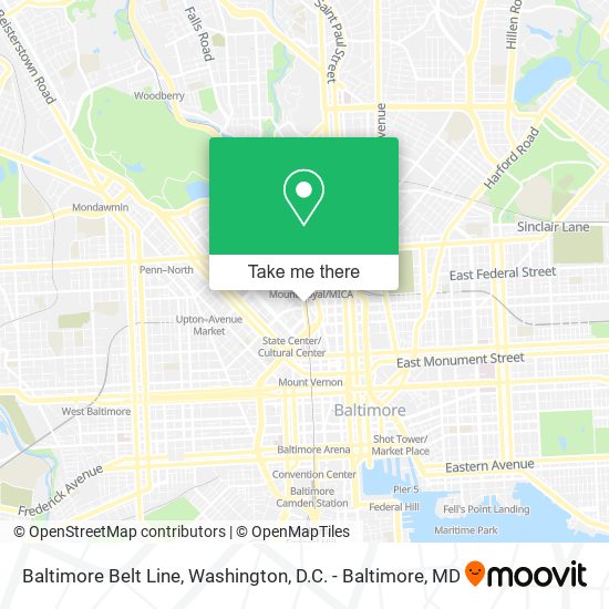 Mapa de Baltimore Belt Line