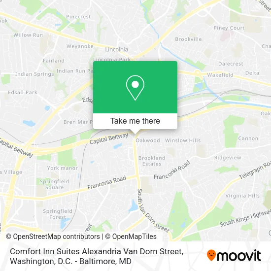 Comfort Inn Suites Alexandria Van Dorn Street map