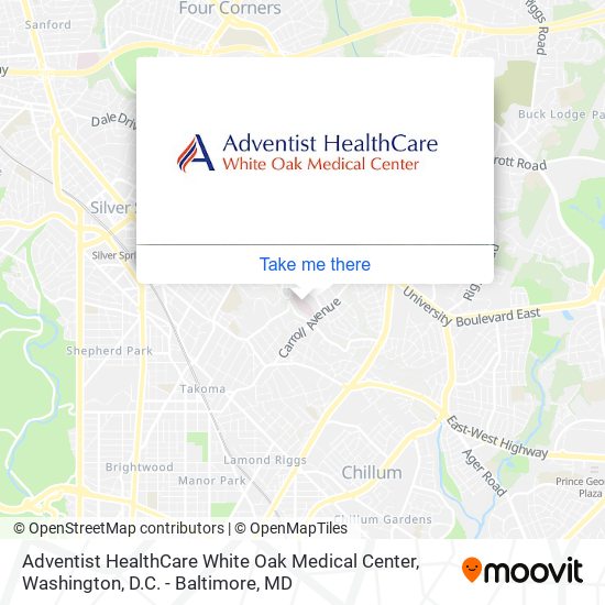 Mapa de Adventist HealthCare White Oak Medical Center