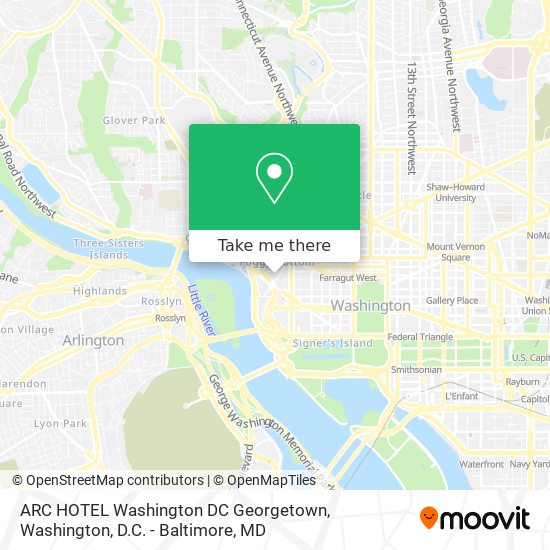 ARC HOTEL Washington DC Georgetown map