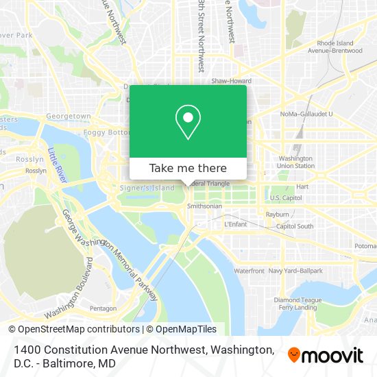 Mapa de 1400 Constitution Avenue Northwest