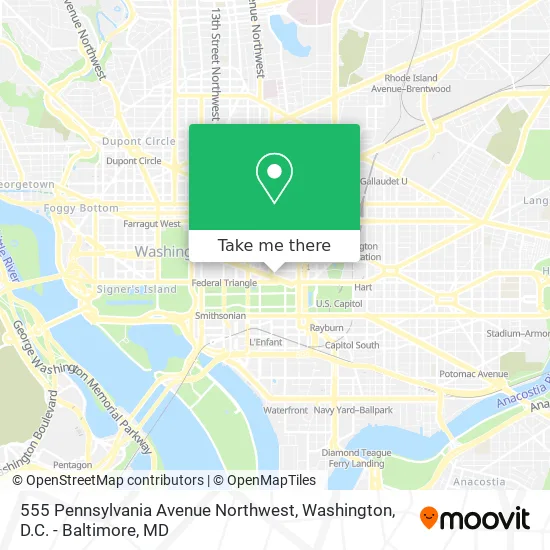 Mapa de 555 Pennsylvania Avenue Northwest