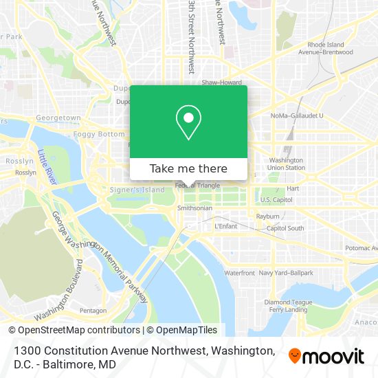 1300 Constitution Avenue Northwest map