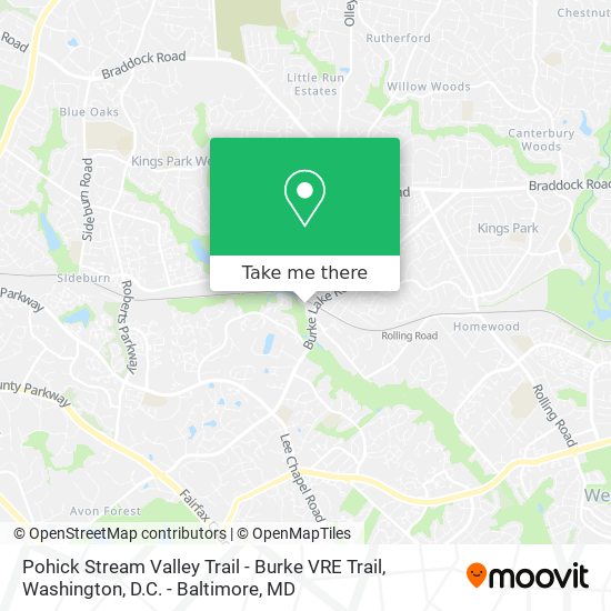 Mapa de Pohick Stream Valley Trail - Burke VRE Trail