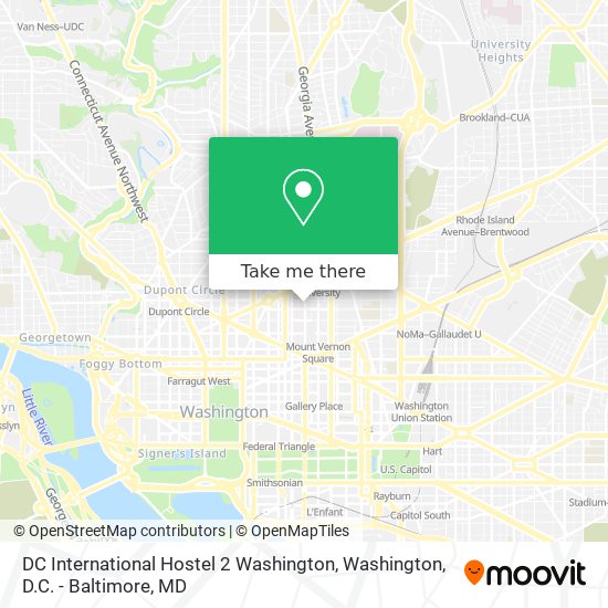 Mapa de DC International Hostel 2 Washington
