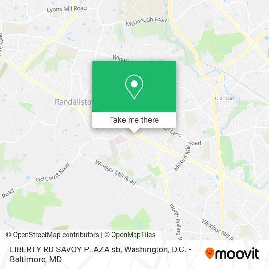 LIBERTY RD SAVOY PLAZA sb map