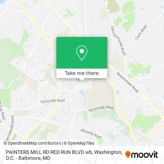 PAINTERS MILL RD RED RUN BLVD wb map