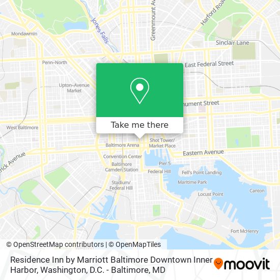 Mapa de Residence Inn by Marriott Baltimore Downtown Inner Harbor