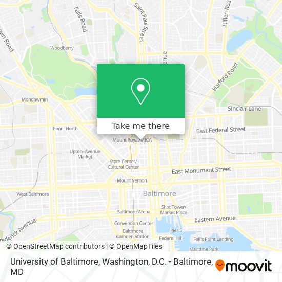 University of Baltimore map