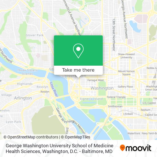 George Washington University School of Medicine Health Sciences map