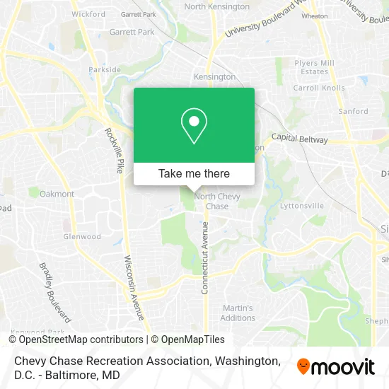 Chevy Chase Recreation Association map