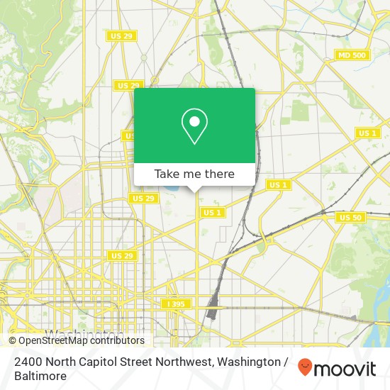 Mapa de 2400 North Capitol Street Northwest