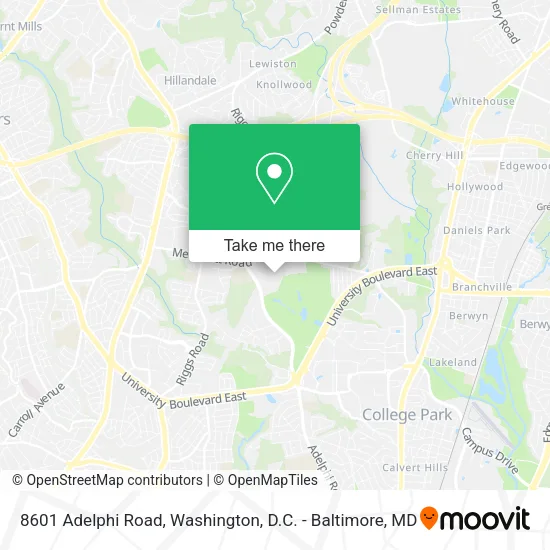 Mapa de 8601 Adelphi Road