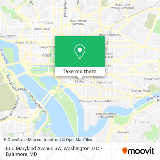 Mapa de 600 Maryland Avenue SW