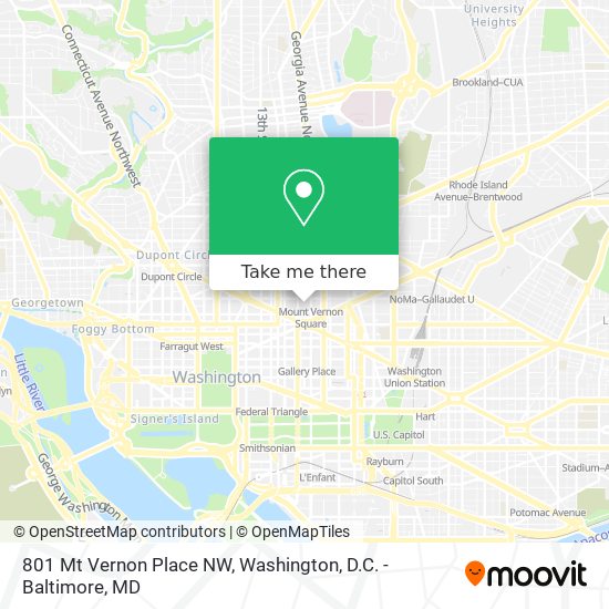 801 Mt Vernon Place NW map